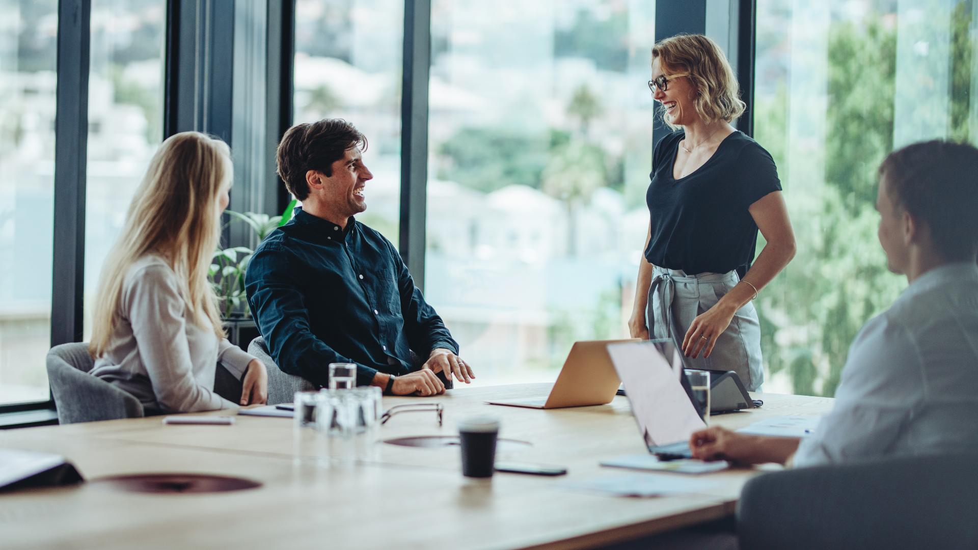 Senior leadership team around a boardroom table